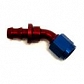 Złączka żeńska 45 st. aluminiowa anodowana (czerwono-niebieska) AEROQUIP Push On -12JIC na przewód 3/4
